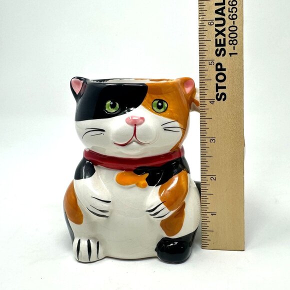 3D Calico Cat Surprise Mouse Inside Ceramic Tea Cup Coffee Mug Pier 1 Imports - Picture 3 of 16